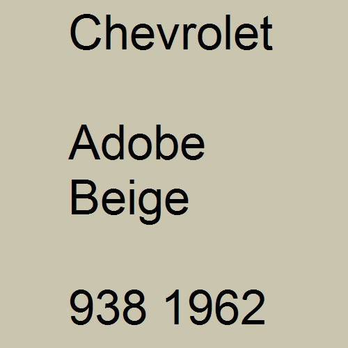 Chevrolet, Adobe Beige, 938 1962.